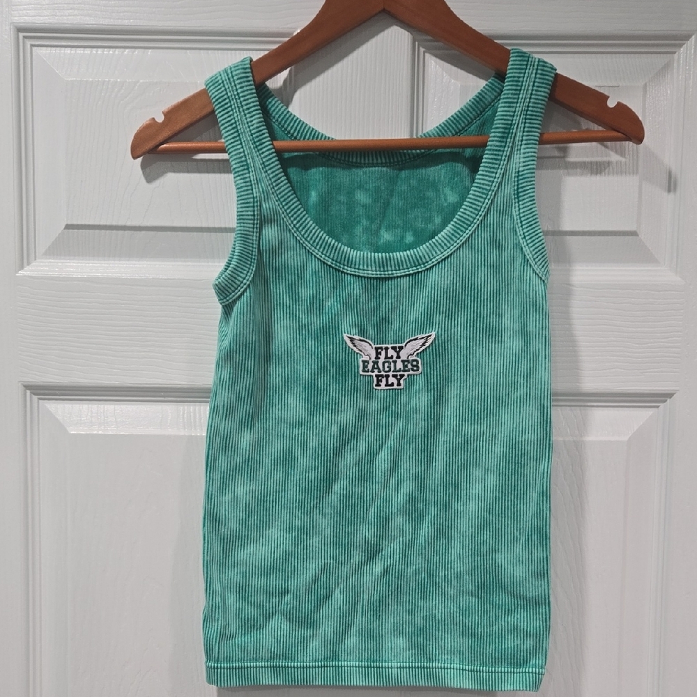 Zenana Outfitters Philadelphia Eagles Green Ribbed Tank Top XL